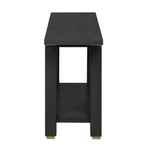 English Elm U_Style 62.9" Modern Minimalist Console Table With Solid Wood & Metal Accents, Ideal For Entryways N711P289140B-GIGA