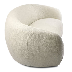 English Elm Sherri 89-inch Sofa with Curved Mid-Century Bouclé Upholstery, Durable Frame, Spacious Seating Cream B136P364318