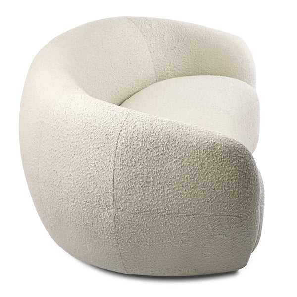 English Elm Sherri 89-inch Sofa with Curved Mid-Century Bouclé Upholstery, Durable Frame, Spacious Seating Cream B136P364318