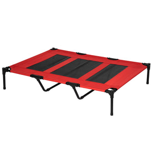 English Elm PawHut Heavy Duty 43" Steel Dog Crate with Wheels, Removable Tray, Top Access & Foldable Bowl Holder Red W2225P217558