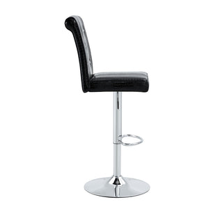 English Elm Modern Glass Top Pub Table Set with Swivel Pu Leather Stools Chrome Base 3 Piece W3875S00033