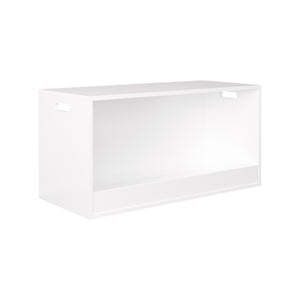 English Elm Open Toy Storage Box for Kids White Wooden Organizer Bin - Open Front Plush & Book Holder, Modern Playroom Solution W808P298013