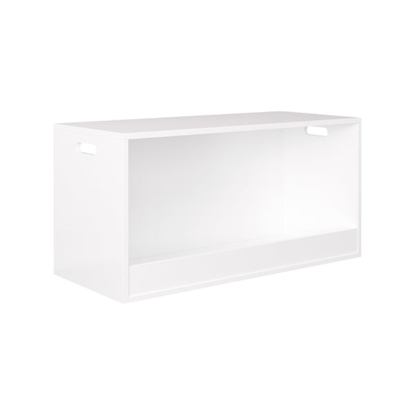 English Elm Open Toy Storage Box for Kids White Wooden Organizer Bin - Open Front Plush & Book Holder, Modern Playroom Solution W808P298013