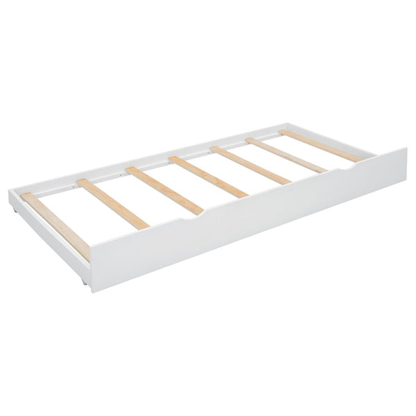 English Elm Queen Size Wooden Storage Platform Bed With Trundle, Usb Ports, And Spacious Drawers In White N820S00038K-GIGA