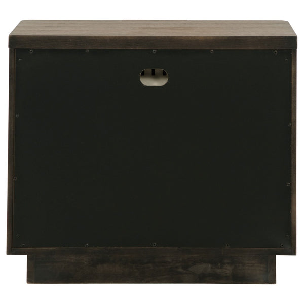 English Elm Moraga Fluted Ash Veneer Nightstand with Two Drawers for Modern Bedrooms B062P451801