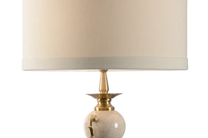 Wildwood Column Marble Urn Lamp With Antique Brass Accents, 33" Sculptural Table Lamp For Elegant Spaces 9531