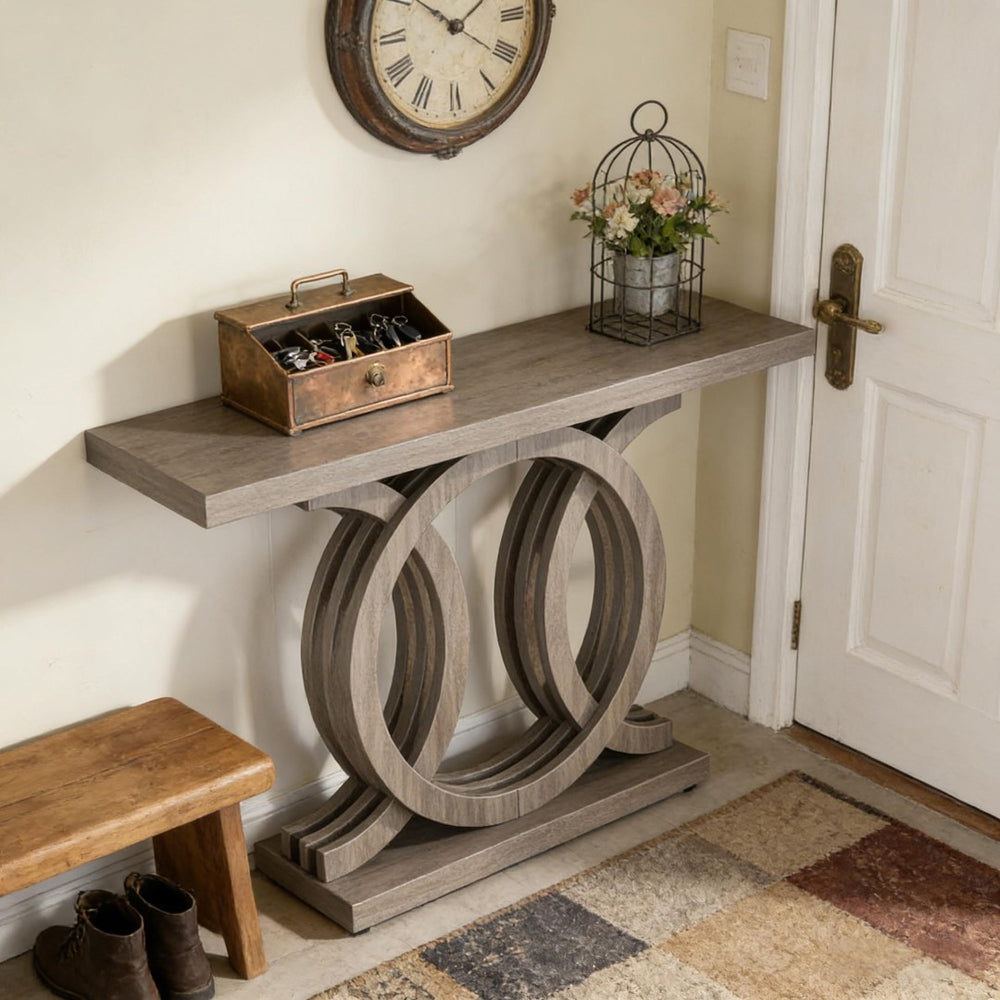 English Elm Modern Farmhouse Console Table Slim Wood Grain Entryway Sofa Accent Piece T3971P452583