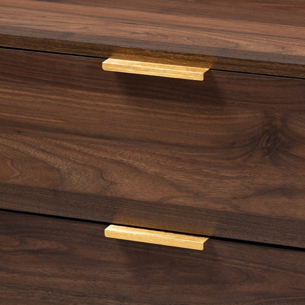 Baxton Studio Baxton Studio Lena Mid-Century Modern Walnut Chest - Chic Storage Solution for Stylish Spaces 3-Drawer LV4COD4230WI-Columbia-3DW-Chest