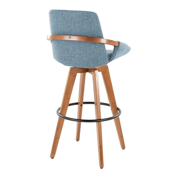 English Elm Dining/accent Chair Solid Wood Tapered Legs Cream Upholstery Mid-century Modern Seating Blue B202P471198