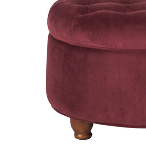 English Elm Velvet Tufted Round Ottoman with Hidden Storage for Living Room or Bedroom B056P417127