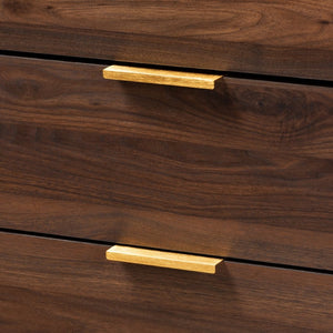 Baxton Studio Baxton Studio Lena Mid-Century Modern Walnut Chest - Chic Storage Solution for Stylish Spaces 5-Drawer LV4COD4232WI-Columbia-5DW-Chest