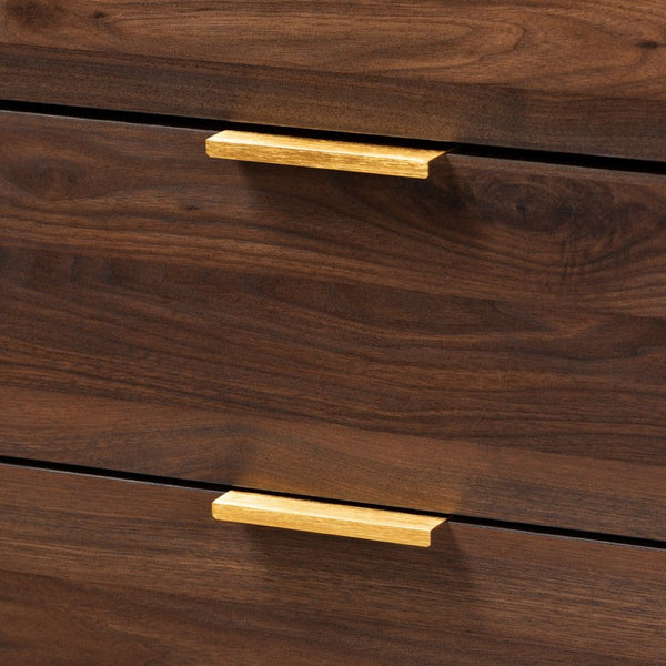 Baxton Studio Baxton Studio Lena Mid-Century Modern Walnut Chest - Chic Storage Solution for Stylish Spaces 5-Drawer LV4COD4232WI-Columbia-5DW-Chest