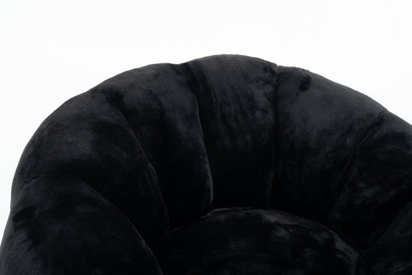English Elm Adult Floral Bean Bag Chair Plush Faux Fur Single Seater for Bedroom Reading Nook W2012P399199