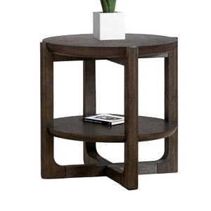 English Elm Transitional Ornate 2-Piece Living Room Table Set with Marble-Style Tops, Carved Cabriole Legs, Gold Accents Dark Walnut 40 L x 39 W x 8 H B2741S00696