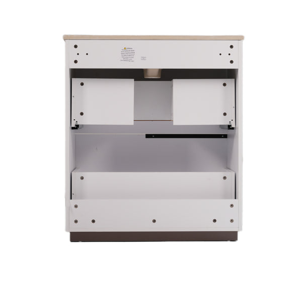 English Elm Christopher Knight Home® - 30" Elegant Bathroom Vanity With Fluted Design, Ceramic Sink, Full-Extension Drawers & Soft-Close Slides N817P295760W