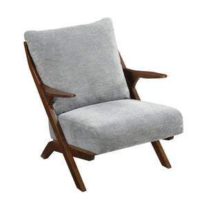 English Elm Mid-Century modern accent chair with solid rubberwood frame, chenille upholstery, plush seat comfort Brown,Gray 45 L x 25.5 W x 14.5 H B011P347874