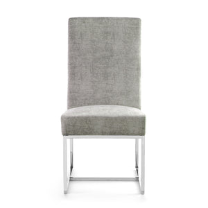 English Elm Element Steel-Gray Velvet Dining Chair - Luxurious Comfort With Industrial Style, Fully Assembled! B365P397841