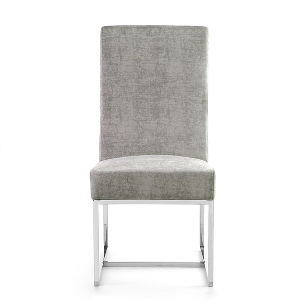 English Elm Element Steel-Gray Velvet Dining Chair - Luxurious Comfort With Industrial Style, Fully Assembled! B365P397841