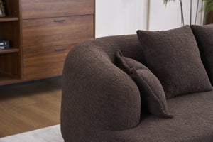English Elm (old Sku W2231p392100) Chenille Sleeper Sofa Foldable Convertible Loveseat with Four Pillows Brown W2231P466739