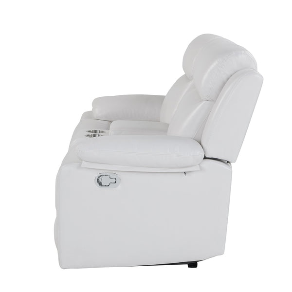 English Elm Blanche Reclining Loveseat with Led Ambient Lighting Speakers and Center Console B201P391843