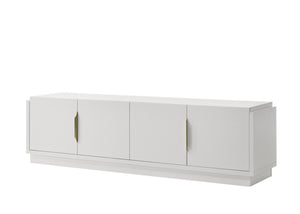 English Elm Tropea 58 Inch Open Shelf Media Console with Oak Finish and Cord Management B2749P413264