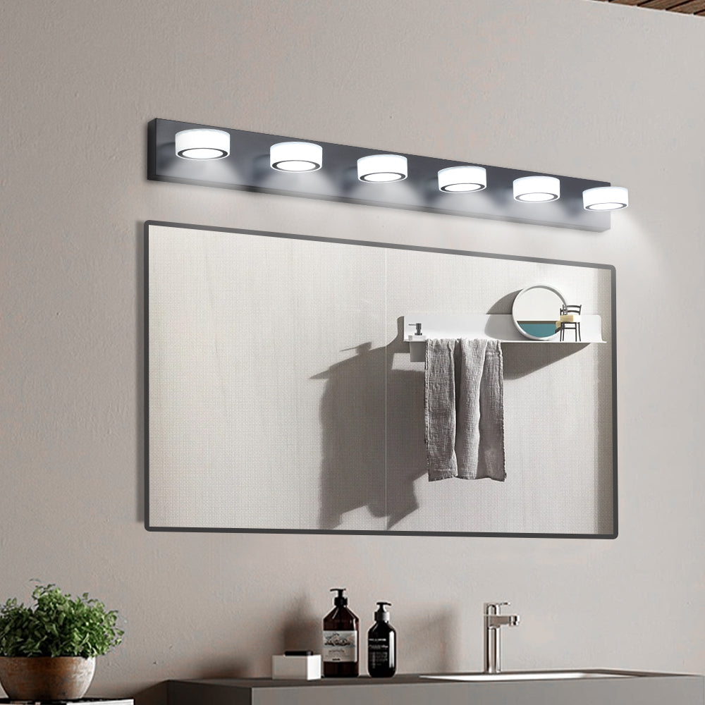 English Elm 45" Modern 6-Light Led Vanity Light - Sleek Black Wall Fixture For Stylish Bathroom & Dressing Areas W2312P374887