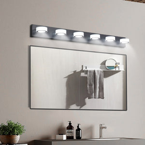 English Elm 45" Modern 6-Light Led Vanity Light - Sleek Black Wall Fixture For Stylish Bathroom & Dressing Areas W2312P374887