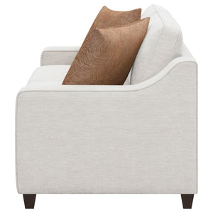 English Elm Mahaffey Chenille Loveseat with Sloped Arms Boxed Cushions and Tapered Wood Legs B062P357783