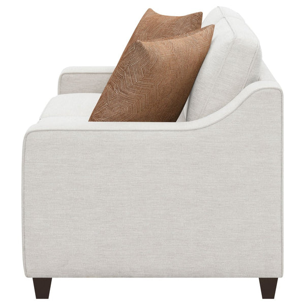 English Elm Mahaffey Chenille Loveseat with Sloped Arms Boxed Cushions and Tapered Wood Legs B062P357783
