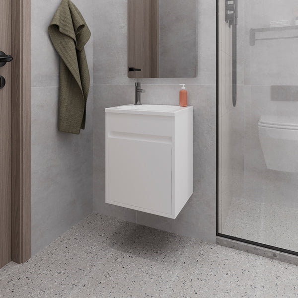 English Elm Sutcliffe Modern Vanity Sink Cabinet with Spacious Storage, Engineered Wood, Durable Easy-Clean Finish White B092P329247