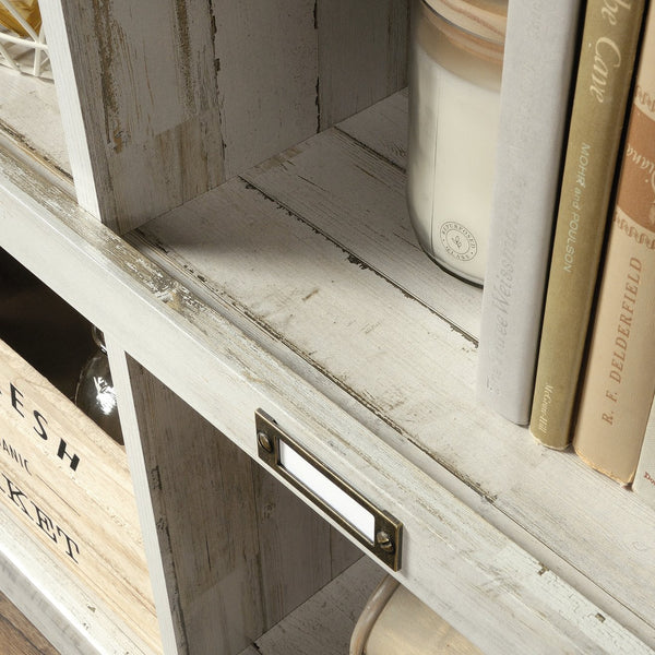 English Elm Bookcase, Modern White Finish With Ten Cubbies For Stylish Storage And Display In Any Room B356P402783