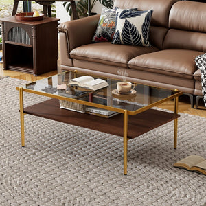 English Elm Coffee Table And End Tables Set Of 3 - Sleek Gray Tempered Glass & Mdf, Modern Living Room Decor W241S00045