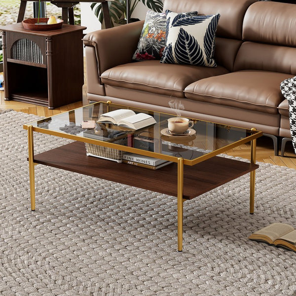 English Elm Coffee Table And End Tables Set Of 3 - Sleek Gray Tempered Glass & Mdf, Modern Living Room Decor W241S00045