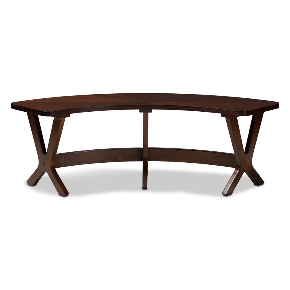 Baxton Studio Baxton Studio Curved Walnut Dining Bench - Mid-Century Modern Charm for Stylish Dining Spaces Berlin-Walnut-Bench