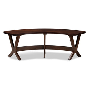 Baxton Studio Baxton Studio Curved Walnut Dining Bench - Mid-Century Modern Charm for Stylish Dining Spaces Berlin-Walnut-Bench