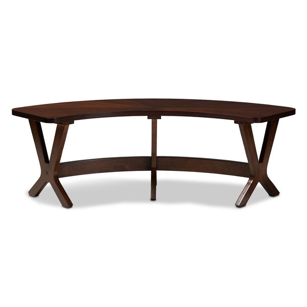 Baxton Studio Baxton Studio Curved Walnut Dining Bench - Mid-Century Modern Charm for Stylish Dining Spaces Berlin-Walnut-Bench