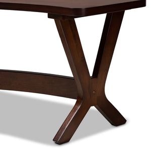 Baxton Studio Baxton Studio Curved Walnut Dining Bench - Mid-Century Modern Charm for Stylish Dining Spaces Berlin-Walnut-Bench