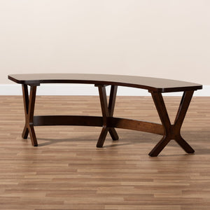 Baxton Studio Baxton Studio Curved Walnut Dining Bench - Mid-Century Modern Charm for Stylish Dining Spaces Berlin-Walnut-Bench