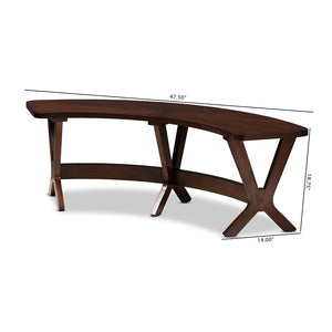Baxton Studio Baxton Studio Curved Walnut Dining Bench - Mid-Century Modern Charm for Stylish Dining Spaces Berlin-Walnut-Bench