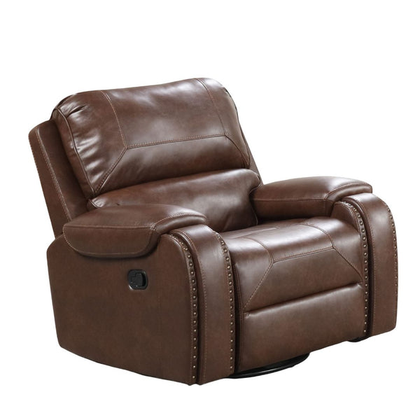 English Elm Transitional Multi-Function Glider Recliner with Channel Back, Cup Holders, Hidden Storage, Upholstered Comfort Brown 34 L x 41 W x 31 H B2741P385042