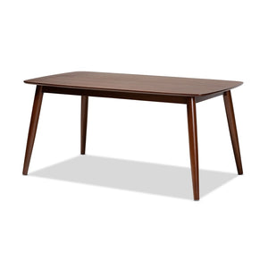 Baxton Studio Baxton Studio Amato Mid-Century Modern Dining Set in Light Gray Fabric with Walnut Finish for Stylish Spaces 5-Piece Aeron-Light Grey/Walnut-5PC Dining Set