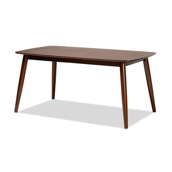 Baxton Studio Baxton Studio Amato Mid-Century Modern Dining Set in Light Gray Fabric with Walnut Finish for Stylish Spaces 6-Piece Aeron-Light Grey/Walnut-6PC Dining Set
