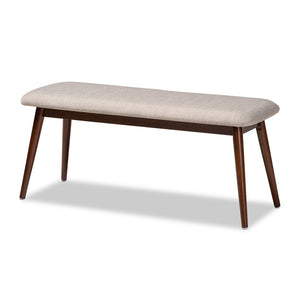 Baxton Studio Baxton Studio Amato Mid-Century Modern Dining Set in Light Gray Fabric with Walnut Finish for Stylish Spaces 6-Piece Aeron-Light Grey/Walnut-6PC Dining Set