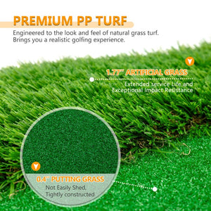 English Elm Golf Practice Cage with Powder Coated Steel Frame Double Layer Net Backyard Training W1422P289866