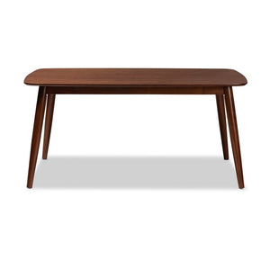 Baxton Studio Baxton Studio Edna Mid-Century Modern Walnut Dining Table - Stylish, Versatile, Seats Up to 6 Guests! Flora-Walnut-DT