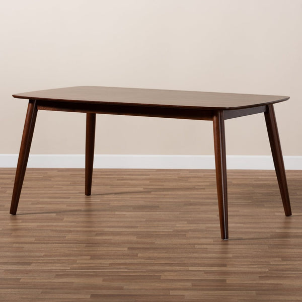 Baxton Studio Baxton Studio Edna Mid-Century Modern Walnut Dining Table - Stylish, Versatile, Seats Up to 6 Guests! Flora-Walnut-DT