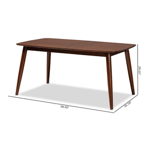 Baxton Studio Baxton Studio Edna Mid-Century Modern Walnut Dining Table - Stylish, Versatile, Seats Up to 6 Guests! Flora-Walnut-DT