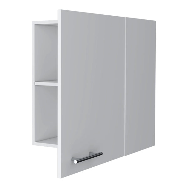 English Elm White Hi Wall Cabinet 1 Door – Space-Saving 23.6" x 19.7" x 13.1" White Kitchen Storage, Easy-Clean Finish B062P252190