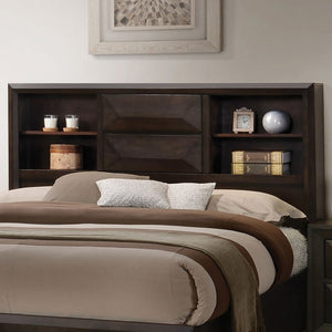 English Elm Contemporary Queen Storage Bed Bookcase Headboard Footboard Drawers Espresso Wood B2741S00895