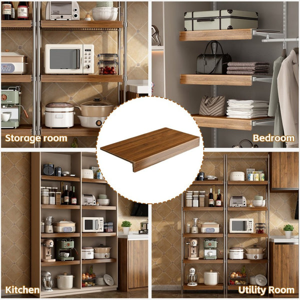 English Elm (24 Inch) Foamed Pvc Wire Shelf Covers Walnut Wood Grain Look for Pantry Closet Kitchen W2641P400320